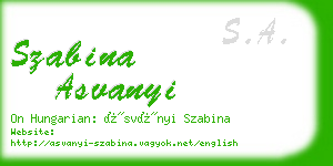 szabina asvanyi business card